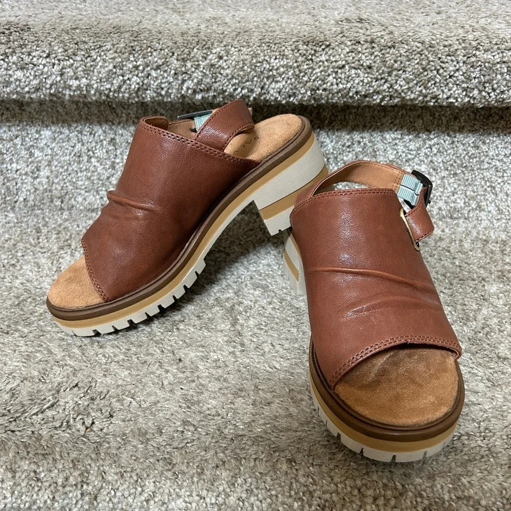 NWOT Salvia “Hope” Cuoio Sheep Leather Platform Sandals. Chunky. Comfort. Sz 36 - Picture 4 of 11